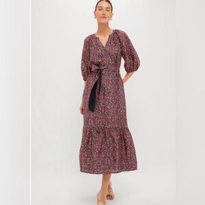 NWT! Tuckernuck Silk Raspberry Vine Floral Lyles Dress Size XS
